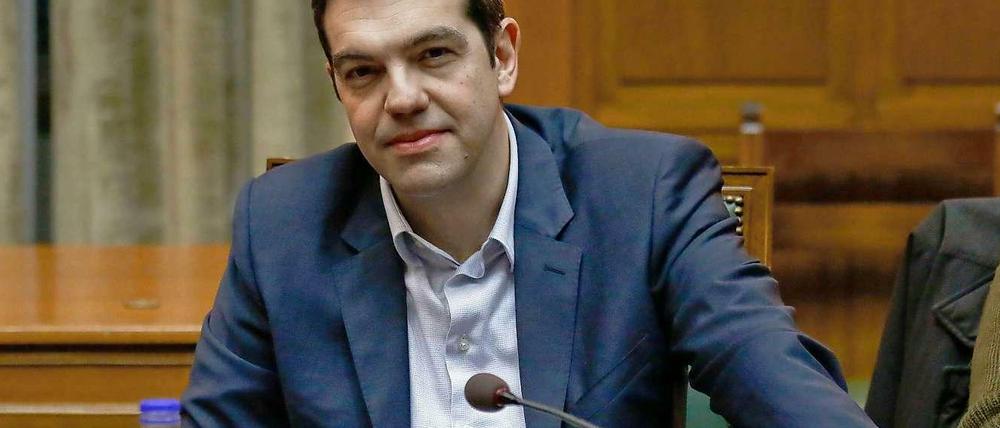 Der griechische Regierungschef Alexis Tsipras bei einer Kabinettssitzung am Samstag in Athen.