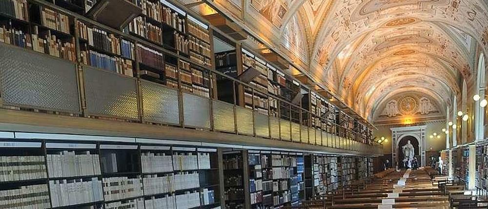 Blick in die Apostolische Bibliothek im Vatikan.