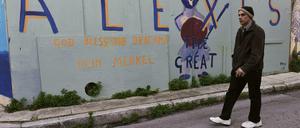 Alexis der Große - am Straßenrand in Athen hat ein Wandmaler sein Lob des griechischen Premierministers hinterlassen.