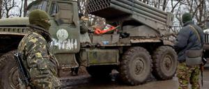 Einsatz im Dreck. Ukrainische Soldaten ziehen sich zurück.