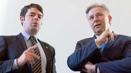 Gute Beziehungen zum alten Chef: Senatskanzleichef Björn Böhning (l.) und Ex-Regierender Klaus Wowereit.