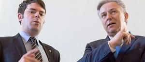 Gute Beziehungen zum alten Chef: Senatskanzleichef Björn Böhning (l.) und Ex-Regierender Klaus Wowereit.