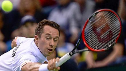 Philipp Kohlschreiber konnte sich streeeecken so viel er wollte - gegen Gael Monfils hatte der Augsburger keine Chance.