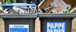Doch von Pappe. Die meisten Firmen lassen sich das Leeren der blauen Tonne bezahlen - weil Altpapier kaum Geld bringt.