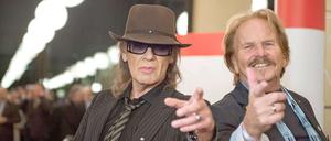 Udo Lindenberg und Frank Zander bei einer Werbekampagne der BVG in Berlin.