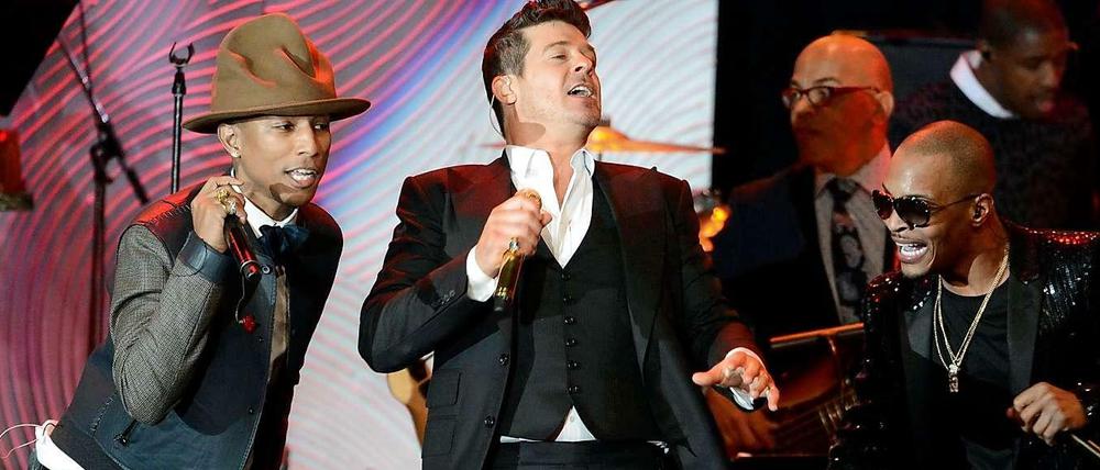 Pharrell Williams und Robin Thicke wurden zu einer Millionenstrafe verurteilt. Vorwurf: Sie hatten ein Lied von Marvin Gaye abgekupfert.