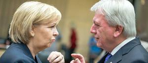 Ihre Länder profitieren: Hannelore Kraft (NRW) und Volker Bouffier (Hessen).