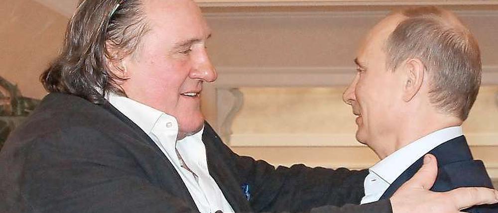 Männerfreundschaft. Gérard Depardieu und Wladimir Putin.