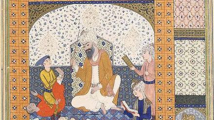 Auch Liebesgeschichten gehören selbstverständlich zum islamischen Kulturkreis, hier eine persische Illustration zur klassischen orientalischen Erzählung von Leila und Madschnun. 