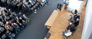 Der Hörsaal füllt sich nur langsam beim Startup-Camp.