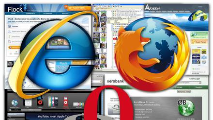 Lange hatte der Internet Explorer des Browser-Markt dominiert, doch inzwischen haben dem Programm Alternativ-Browser wie insbesondere Firefox den Rang abgelaufen.