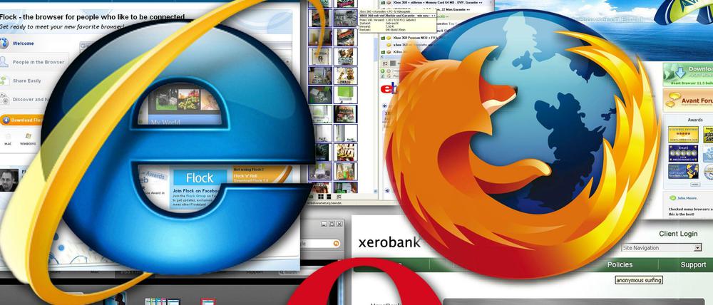 Lange hatte der Internet Explorer des Browser-Markt dominiert, doch inzwischen haben dem Programm Alternativ-Browser wie insbesondere Firefox den Rang abgelaufen.