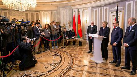 17 Stunden dauerten die Verhandlungen in Minsk.