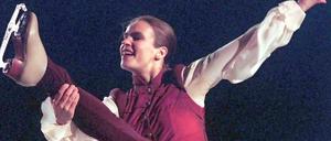 Katharina Witt bei der Eislauf-Gala "Worldstars on Ice" 1998 in der Arena Oberhausen. 
