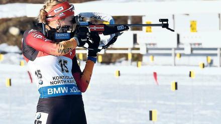Das letzte Schießen. Franziska Preuß gewann am abschließenden Tag der Biathlon-WM in Kontiolahti im Massenstart noch eine Silbermedaille. 