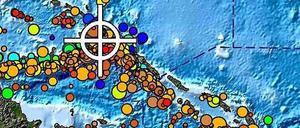 Die Grafik zeigt die starken Beben vor Papua-Neuguinea. 