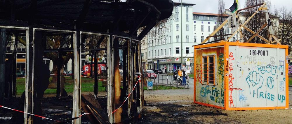 Zerstört: Der Tatort am Dienstagmorgen.