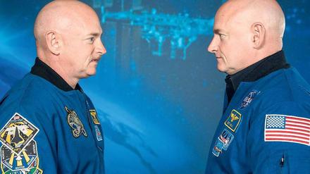 Trennung auf Zeit. Mark Kelly (l.) bleibt hier, sein Bruder Scott fliegt zur Raumstation. 