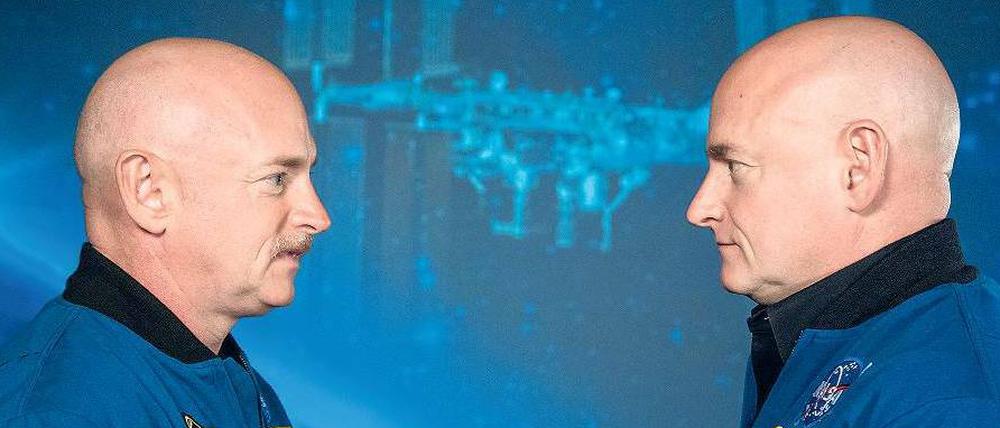 Trennung auf Zeit. Mark Kelly (l.) bleibt hier, sein Bruder Scott fliegt zur Raumstation.