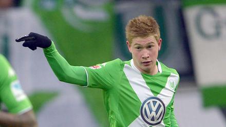 Wolfsburgs Kevin De Bruyne bejubelt seinen Treffer zum 1:0 gegen den SC Freiburg.