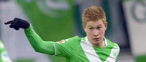 Wolfsburgs Kevin De Bruyne bejubelt seinen Treffer zum 1:0 gegen den SC Freiburg. 