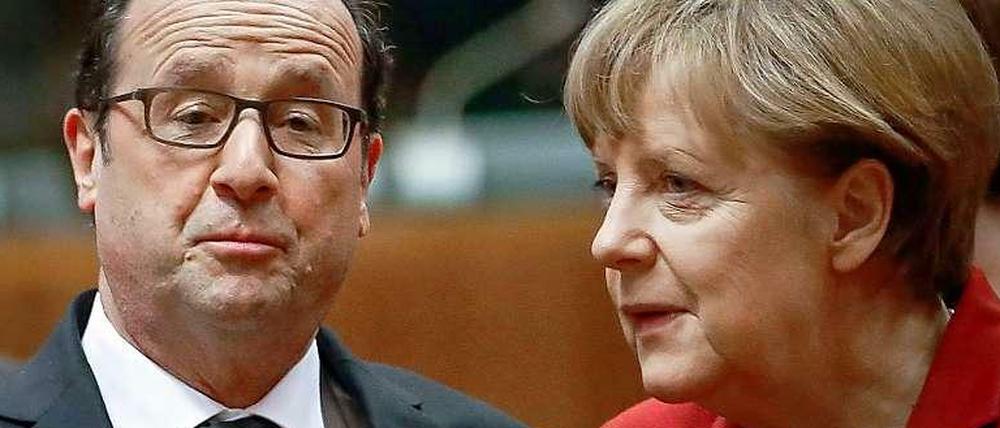 Frankreichs Staatschef François Hollande wird am Dienstag von der deutschen Regierungschefin Angela Merkel im Kanzleramt empfangen.