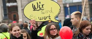 Angestellte es öffentlichen Dienstes streiken in Berlin.