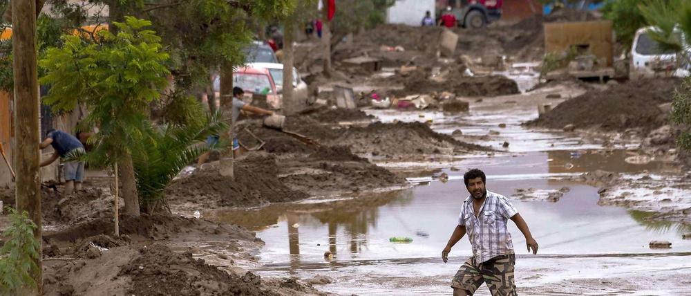 Schwere Regenfälle haben im Norden von Chile zu Überflutungen geführt.