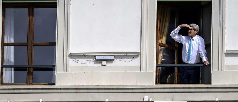 US-Außenminister John Kerry am Rande der Atomverhandlungen in Lausanne.