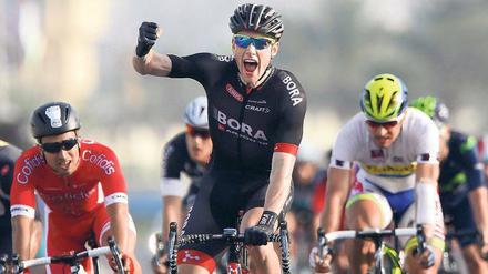 Erfolgreich: Sam Bennett vom Team Bora Argon 18 gewann die letzte Etappe der Tour of Qatar. Bei der Tour de France tritt Bora zugleich als Presenter der ARD auf. 