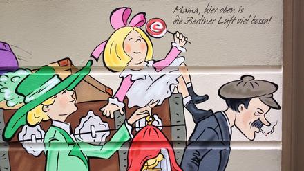 Diese Wand gehört zum italienischen Restaurant "Cenacolo".