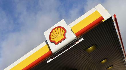 Eine Shell-Tankstelle in London.