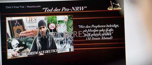 Mit diesen im Internet verbreiteten Parolen rief Yassin Chouka Anfang 2012 zum Mord an Pro-NRW-Anhängern auf. 