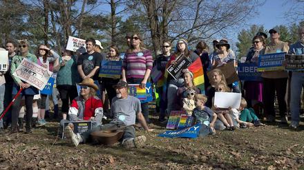 Seit Wochen demonstrieren die Menschen im US-Bundesstaat Indiana gegen das Gesetz zur Religionsfreiheit. 