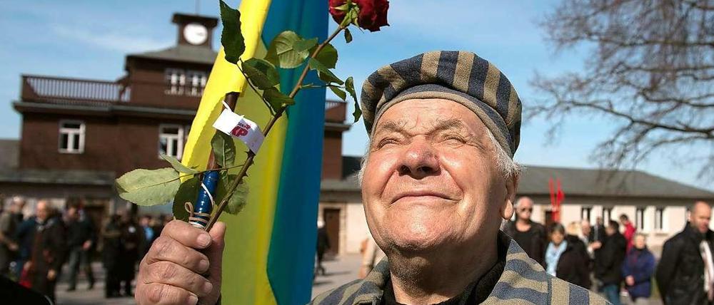 Der ehemalige ukrainische Häftling im KZ-Buchenwald, Petro Mischtschuk. Er gehörte zu den 21.000 Häftlingen, die am 11. April 1945 befreit wurden.