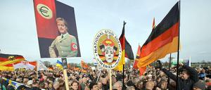 Krakeelende Minderheit: die Zuhörer von Geert Wilders am Montagabend in Dresden.
