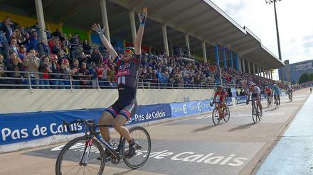 John Degenkolb bei seiner historischen Zieleinfahrt.