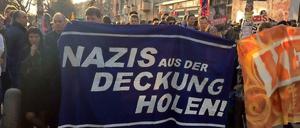 Proteste gegen eine NPD-Demo (Archivfoto) 