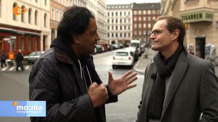 Mit Cherno Jobatey in der Bergmannstraße: Berlins Regierender Bürgermeister Michael Müller plauderte am Mittwoch im ZDF-Morgenmagazin über Michael Müller