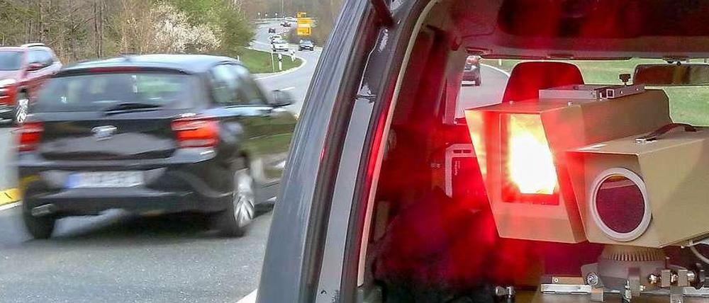 Blitzmarathon der Polizei, Radarkontrolle in Nürnberg.