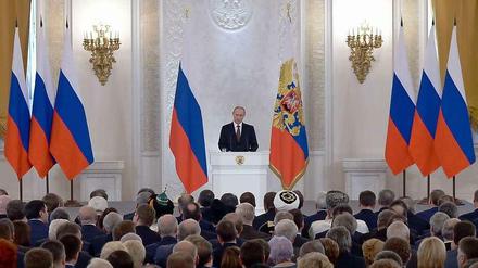 Am 18. März 2014 hielt Präsident Putin vor der Duma seine Rede zur Krim-Annexion.
