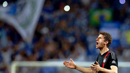 Schrei lass nach. Thomas Müller im falschen Spiel.