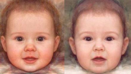 Der Prototyp eines niedlichen Babys neben dem Prototyp eines weniger niedlichen Babygesichts.