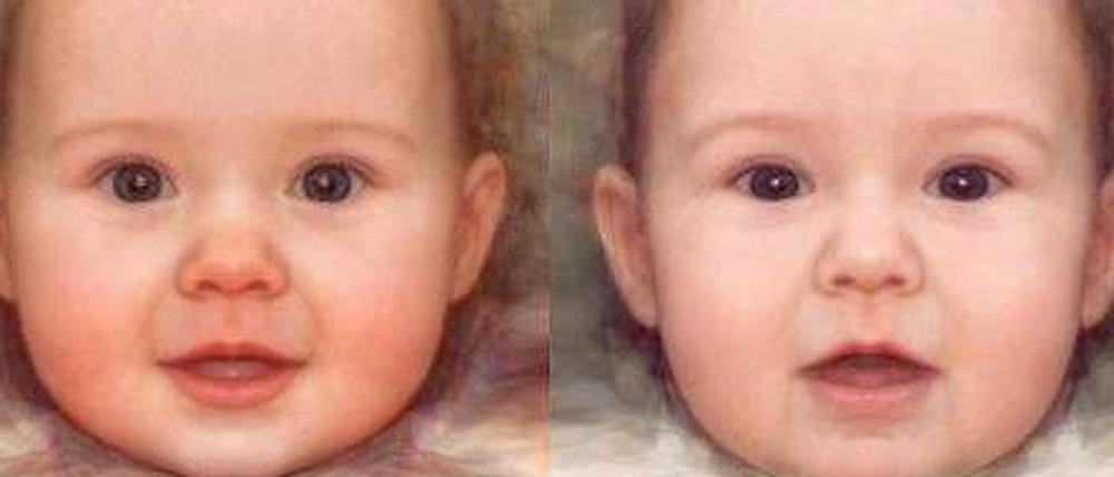 Der Prototyp eines niedlichen Babys neben dem Prototyp eines weniger niedlichen Babygesichts.