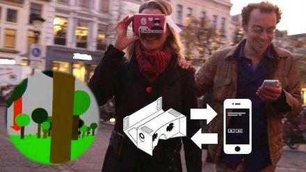 Das Spiel "Cyborg Dating" schickt zwei Menschen durch die Stadt.