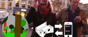 Das Spiel "Cyborg Dating" schickt zwei Menschen durch die Stadt.