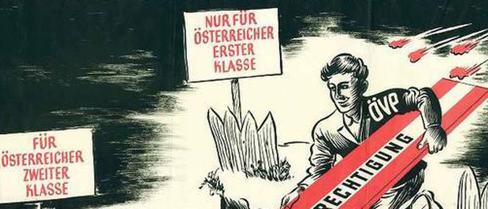 Die Altvorderen mit Nachsicht umgarnen. Ein Wahlplakat der konservativen ÖVP aus dem Jahr 1949 wirbt um ehemalige Nationalsozialisten.