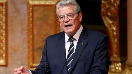 Bundespräsident Joachim Gauck bei seiner Rede zum Völkermord an den Armeniern