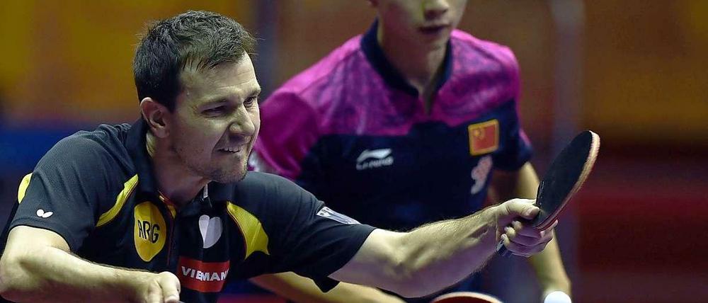 Aus der Traum: Timo Boll ist bei der Tischtennis-WM mit seinem neuen Partner Ma Long bereits frühzeitig ausgeschieden.
