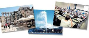 Lernziele: Split (links) und Genf (mitte und rechts). 